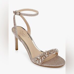 NIB: Jewel Badgley Mischka 
Dallyce Ankle Strap Stiletto Sandal